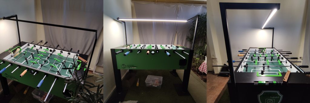Leonhart Pro Tournament csocsóasztal egyedi lámpával
